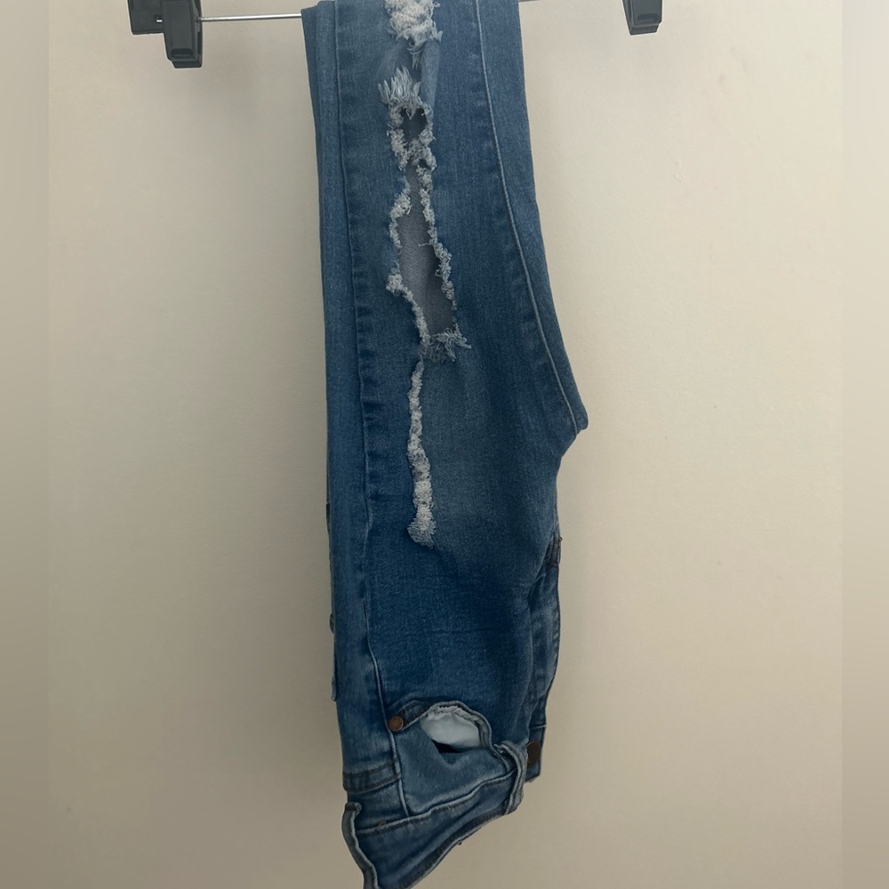 Dark wash high waisted distress jeans - Picture 2 of 2
